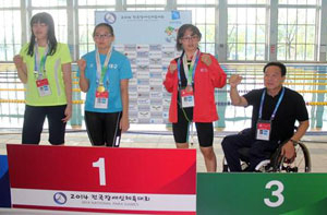 전국장애인체육대회에서 수영 3관왕을 차지한 강정은(성당중 3년