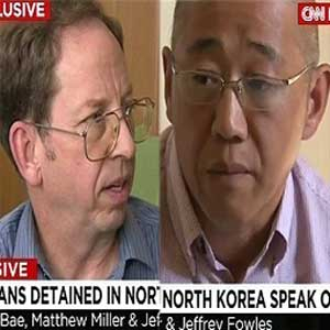 북한 억류 미국인 사진. CNN 방송캡처