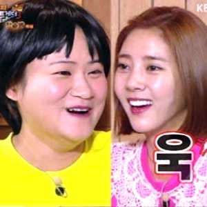 김신영 손담비 사진. KBS 해피투게더 방송캡처