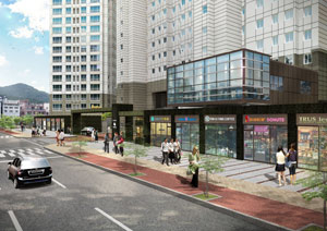 전국적으로 부동산 경기가 점진적인 회복세를 나타내고 있는 가운데 초저금리 기조가 유지되면서 아파트 상가가 투자처로 주목받고 있다. 대구테크노폴리스 화성파크드림(639가구) 아파트 단지 내 상가 조감도.