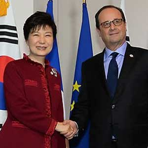 한 프랑스 정상회담 사진. 연합뉴스
