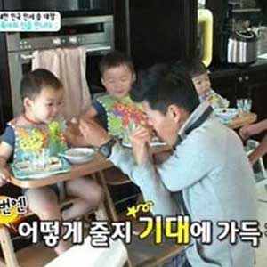션은 육아의 신 송일국 삼둥이 사진. KBS 방송캡처