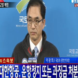 조현아 대한항공 전 부사장, 국토부 브리핑 사진. YTN 방송캡처