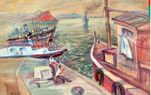 포항의 부두, 1949년(제1회 국전 특선작)