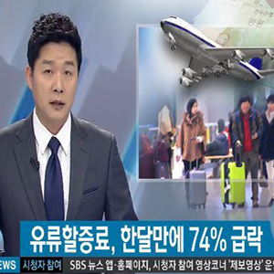 항공 유류할증료 급락