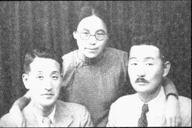 ▲이상화(왼쪽), 권기옥(가운데), 이상정의 모습. 정혜주 작가 제공