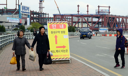 동대구역 고가교 개체 및 확장공사로 역사에서 버스, 택시 승