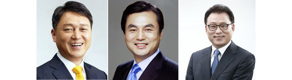 새정치민주연합은 23일 새 사무총장에 수도권 출신 3선인 최재성 의원(왼쪽 부터), 전략홍보본부장은 수도권 출신 재선의 안규백 의원, 당 대표 비서실장에는 박광온 의원을 각각 임명했다. 2015.6.23/연합뉴스