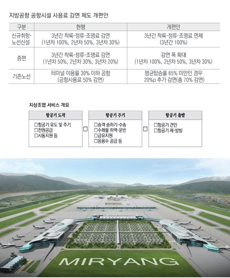 정부가 지방공항 활성화 방안을 제시했으나 지방공항의 적자 지원에 그친다는 지적이 일고 있다. 이 때문에 영남권 1천300만 명의 염원인 신공항 건설을 통해 적자 공항을 자동 통폐합하는 등 영남권 항공산업의 근본적 구조조정이 필요하다는 목소리가 힘을 얻고 있다. 매일신문 DB