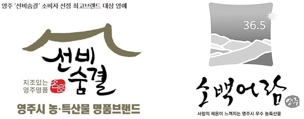 장욱현 영주시장이 새로 도입하려는 영주 새 브랜드 소백어람과 없애려 하는 선비숨결.
