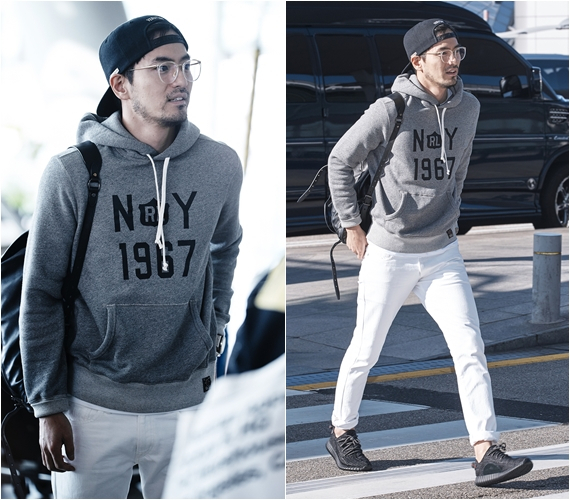 사진. 이진욱 공항 패션