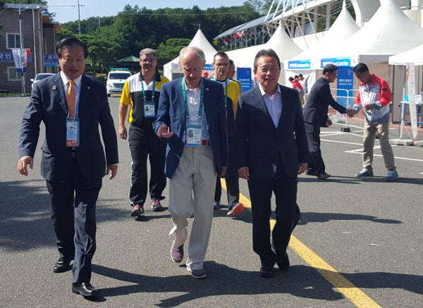 세계군인체육대회 양궁경기를 하루 앞둔 4일 이한성 국회의원(문경