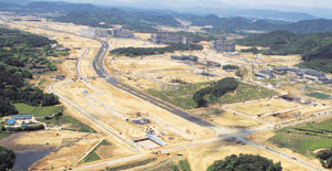 경상북도개발공사가 진행 중인 경북도청이전 신도시의 전경.