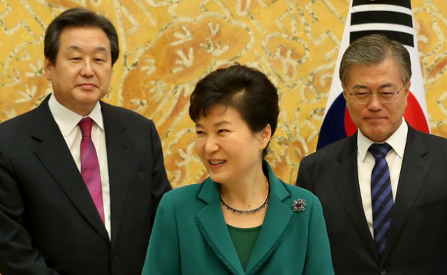 박근혜 대통령과 새누리당 김무성(왼쪽)