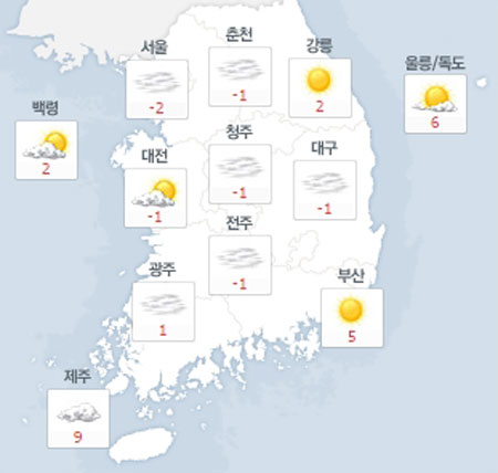사진. 네이버날씨(오전 8시 현재)