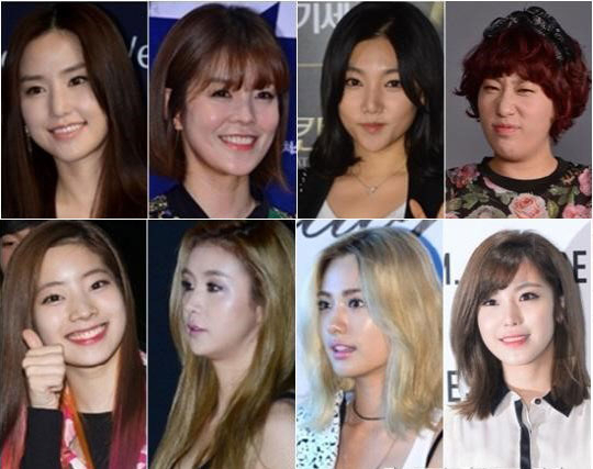 사진. 스포츠조선(왼쪽위부터 시계방향-공현주, 김성은, 이채영, 김영희, 전효성, 나나, 차오루, 다현)