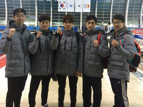 김천전국수영대회에서 종합 준우승을 차지한 대구시청 수영팀의 김명환, 나경수, 신희웅, 권오국, 김다산(왼쪽부터). 대구시체육회 제공