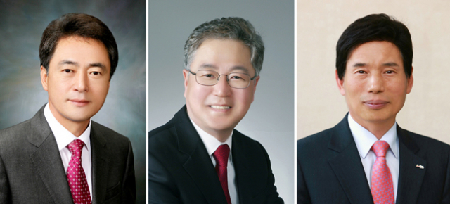 도이환 전 대구시의회 의장(왼쪽), 김원구 전 대구시의원(가운데), 이태훈 전 달서구 부구청장. 매일신문 D/B