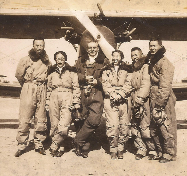 1935년 선전비행 준비 당시의 모습.