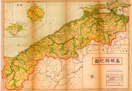 1951년 일본지도주식회사(日本地圖株式會社)가 발간한 시마네현지도