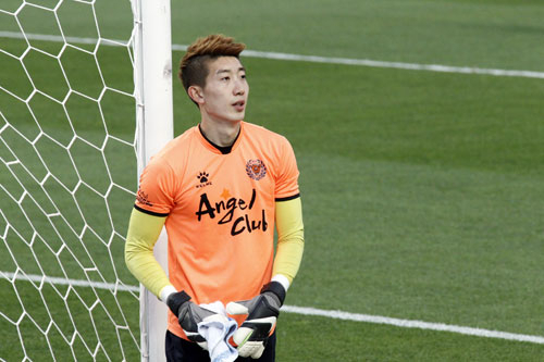 K리그 챌린지에서 팀을 최소 실점으로 이끌고 있는 대구FC 조현우 골키퍼. 대구FC 제공