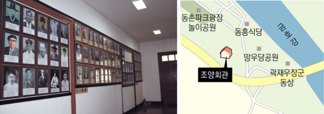 벽에 전시된 독립유공자 사진들