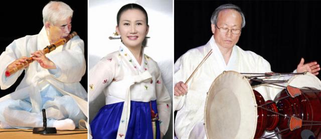 왼쪽부터 대금 조창훈, 거문고 윤선숙, 장구 사재성.