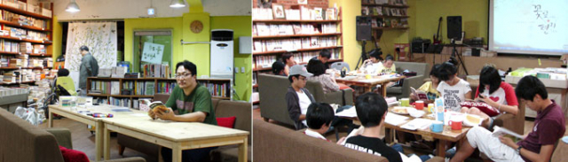 장우석 대표(왼쪽), 독서모임.