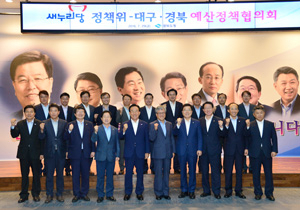 경북도는 29일 새누리당 정책위원회와 도청에서 예산정책협의회를 가졌다. 경북도는 이 자리에서 사회간접자본(SOC) 등을 중심으로 5개 분야 34개 전략사업에 내년 국비 3조4천억원이 확보될 수 있도록 여당 차원의 협조를 부탁했다. 경북도 제공