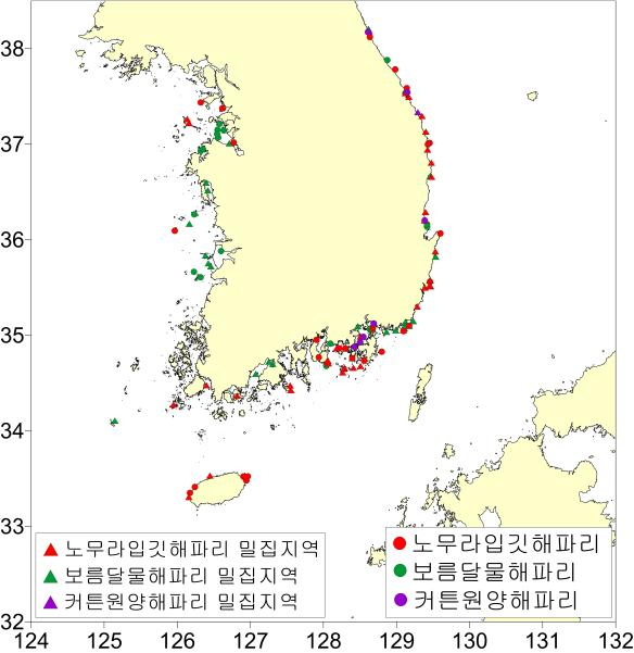 해파리 분포도