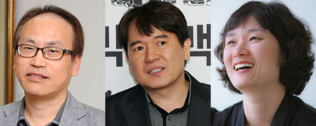 김영동 미술평론가, 박시백 만화가, 심윤경 소설가.(왼쪽부터)