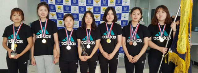 울진군청 사격실업팀 여자부 선수들이 