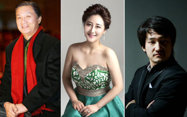 테너 김완준, 소프라노 구수민, 바리톤 최상무(왼쪽부터).