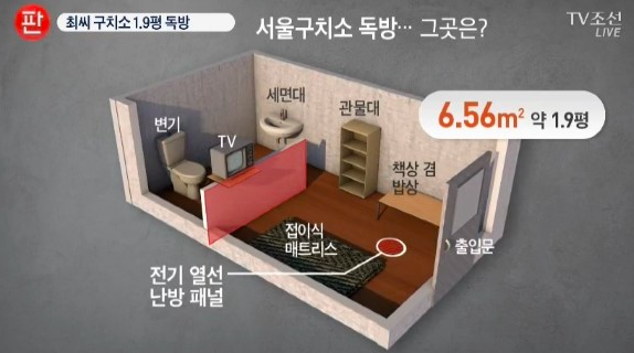 최순실 독방, 서울 구치소, 구치소 청문회, 정유라, 하태경 / 사진출처 - TV조선 제공