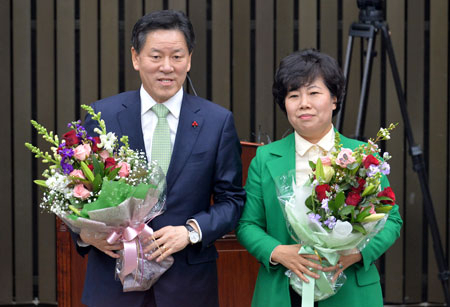 29일 국회에서 열린 국민의당 의원총회에서 신임 원내대표에 선출된 주승용