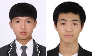 왼쪽부터 대구일마이스터고 3학년 우석찬, 전세계 학생.