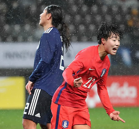8일 오후 일본 지바현 소가스포츠파크에서 열린 