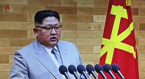 2018년 신년사를 하고 있는 北 북한 김정은. YTN 화면 캡처