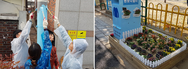 영남대 사회학과 학생들이 블로그 마을신문을 제작하고 전봇대 벽화를 그리는 등 도시재생사업에 직접 참여해 주민들에게 좋은 반응을 얻었다. 영남대 제공