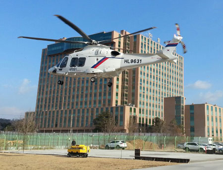 안동병원에서 운영 중인 경북 닥터헬기(제공사 