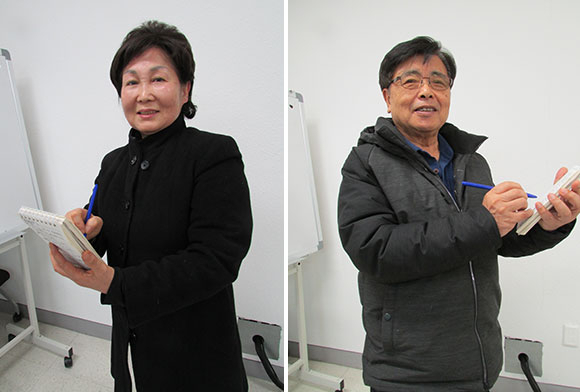 전태행 기자(왼쪽), 기자단 회장인 박형수 기자(오른쪽)