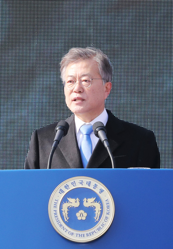 제99주년 3.1절 기념사를 하는 문재인 대통령. 연합뉴스