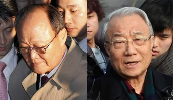 천신일 세중나모여행 회장(왼쪽)과 최시중 전 방송통신위원장 연합뉴스