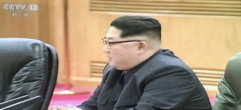 북중 정상회담에서 발언하는 김정은 북한 노동당 위원장. CCTV 캡처