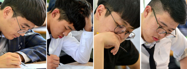 전국연합학력평가가 치러진 11일 오후 대구 대륜고등학교 고3 수험생들이 3교시 영어 문제를 신중하게 풀고 있다. 정운철 기자 woon@msnet.co.kr