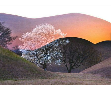 윤선자 작, 경주 대릉원의 봄.