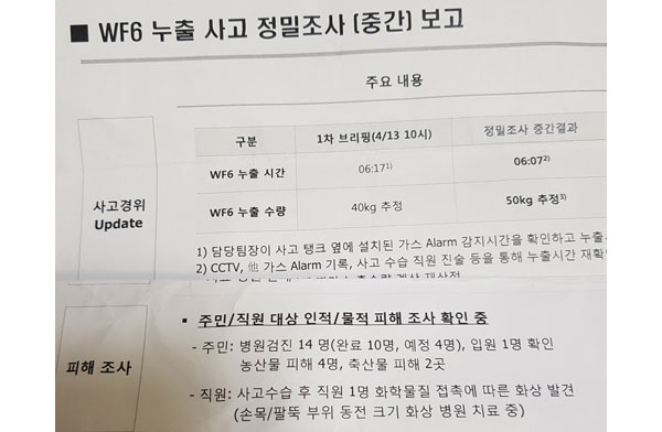 SK머티리얼즈가 내부적으로 조사해 작성한 보고서