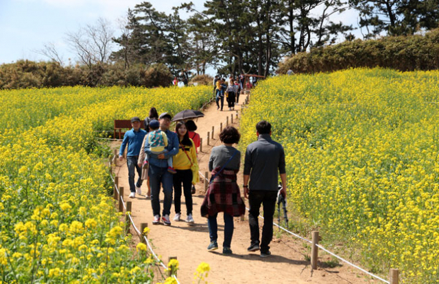 부안 마실길을 찾은 가족들이 쉬며 걸으며 여유 있는 시간을 즐기고 있다. 전북 부안군 제공