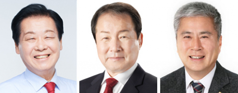 김천시장 선거에 출마한 한국당 김응규(왼쪽부터), 무소속 김충섭, 무소속 박희주 예비후보. 각 후보 측 제공