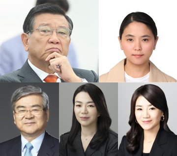 박삼구 박세진 (위) 조양호 조현아 조현민 (아래). 매일신문DB, 연합뉴스